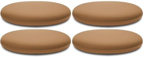 Köksrund Stolsdyna, Matsal Halkskyddad Sittdyna Med Dragkedja | 35cm/40cm/45cm Rund Memory Foam Stolsdyna(Khaki,40cm(pack of 4))