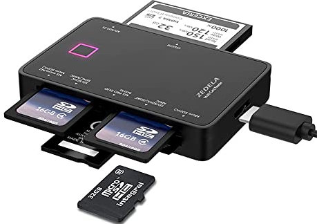 7 in1 USB 3.0 multi Card Reader | Super speed external SD Card Reader| Read 5 Cards Simultaneously | CF Memory Card Adapter for XD,UHS-I CFI,CFII,SDXC,SDHC,Micro SD,Micro SDXC,Micro SDHC,MMC,MS etc.