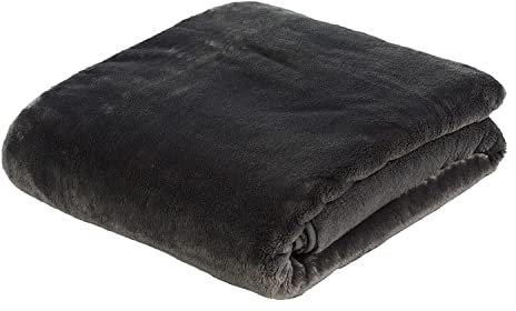 Gözze - Premium Cashmere-Feeling Wohn- und Kuscheldecke, 500 g/m², 180 x 220 cm - Anthrazit