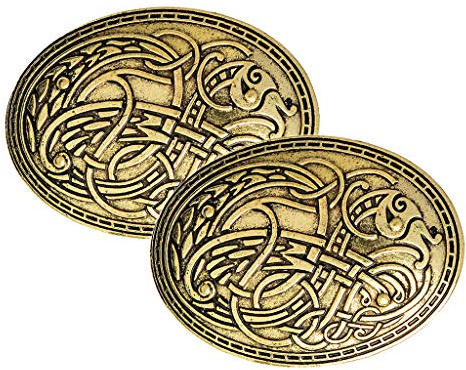 2 er Wolf Amulett Muster Wikinger Brosche Kragen Anstecker Pin Abzeichen Pin für Kleidungzubehör