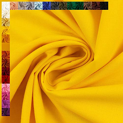 Swafing Baumwollstoff Heide, Uni-Farben, Einfarbig, 100% Baumwolle, gelb, Standard 100 by Oeko-TEX (50cm x 150cm)
