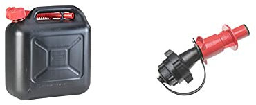 Kraftstoff-Kanister STANDARD 10l für Benzin, Diesel und andere Gefahrgüter, UN-Zulassung & Kraftstoff Sicherheits-Einfüllsystem für PROFI + ECO Doppelkanister mit Füllstopp und integrierter Belüftung