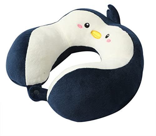 TROYSINC Reisekissen Cartoon-Tier Kopfstütze Reise Schlafkissen für Kinder und Erwachsene,Nackenkissen Reise für Flugzeugstuhl, Zuhause und Büro Schlafkissen (Pinguin)