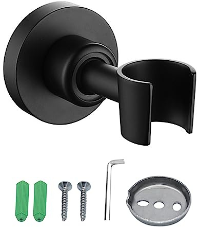 Handbrause Halterung, Edelstahl Duschhalterung, Brausehalter, 360° Verstellbarer Duschkopfhalterung, Universal Halterung für Duschkopf (Schwarz)