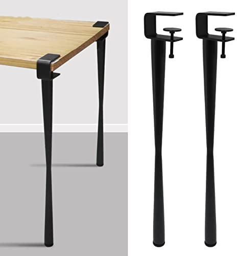 Table Clamp Legs,Adjustable Metal Table Legs,F-Shape Dining Desk Foot,Coffee Table Legs Bar Legs,for Diy Furniture Console,No Punching Design,With Floor Protectors (71cm(27.9in),Bl