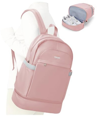 suradar Sportrucksack für Frauen mit Nasstasche und Schuhfach Sportrucksack Damen Gym Backpack Rucksack Mit Schuhfach Gymnastiktasche für Fitness Schwimmen Tragbarer Reiserucksack Frauen - Rosa