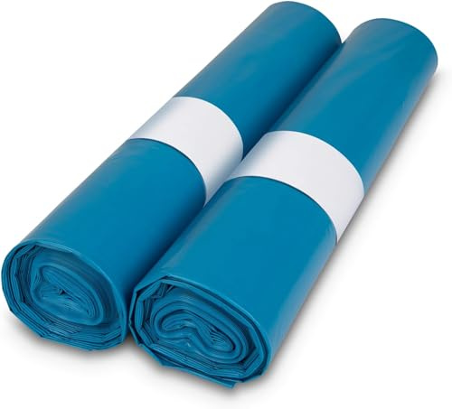 TONECO Profi Müllsäcke 20 Stück Abfallsäcke Extra Stark 70 cm x 110 cm - 2 ROLLEN (20 extra starke Beutel) - Blaue Müllbeutel - 120L - super stabil - 100% recycelte Folie - (2)