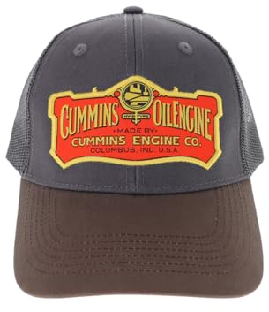 Cummins Hatt vintage basebollkeps 1919 logo snapback truckerkepsar för män kvinnor, nät snapback-keps, brun