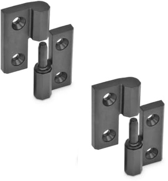 Ganter Normelemente | Aushängbare Scharniere Kunststoff | festes Lager rechts | 40x40mm | GN 337.1-40-40-4-A-1-SW