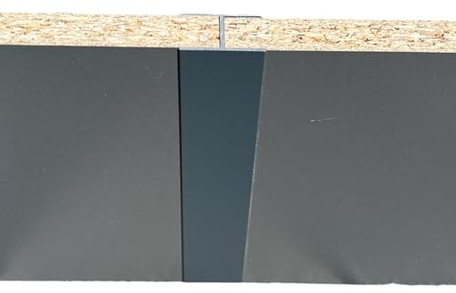 Verbinder für Küchensockel Sockelverbinder Sockelblenden für 19mm Sockelleisten (H- Verbinder 15cm Höhe, Alu/DUNKELGRAU matt RAL7016)
