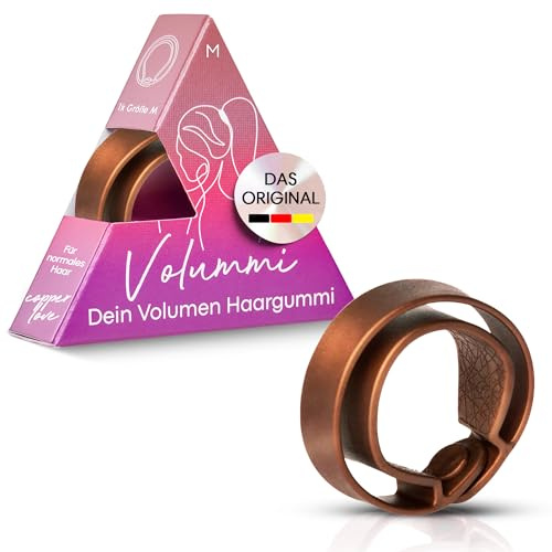 Volummi Haargummi Copper Love M – Mehr Volumen für mittlere Haarstärke | Innovativer Zopfgummi für sichtbar mehr Volumen im Pferdeschwanz – starker Halt & haarschonend, das Original Made in Germany.