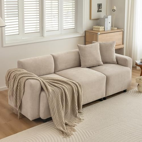 YEHTOKHOME Canapé 3 Places avec Coussins Moderne de Loisirs Meuble Rembourré Canapé Design Minimaliste pour Salon, Chambre à Coucher, Chenille