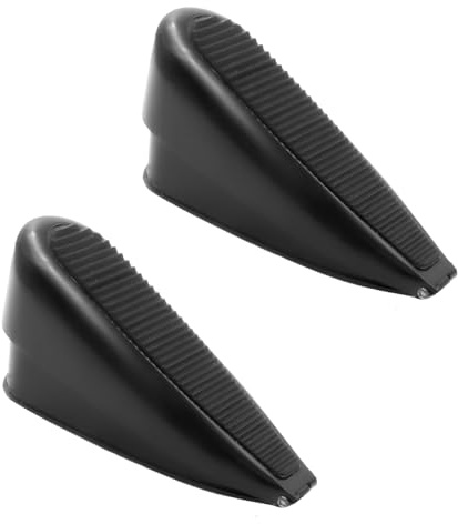 2 Stück Türstopper Boden, Zinklegierung + Gummi Türkeil, Rutschfest Door Stopper, 43.5-70 mm Komprimierbar Türstopper Keil, für das Büro zu Hause Verschiedene Türspalten (Schwarz)