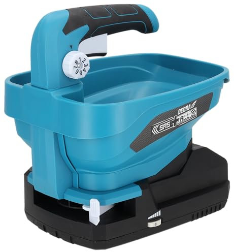 DEDRA Spargitore a batteria 3,3 l, regolazione della velocità a 6 livelli, regolazione a 8 livelli, velocità di rotazione 900 – 2200 giri/min, larghezza massima 5 m, senza batteria e caricatore