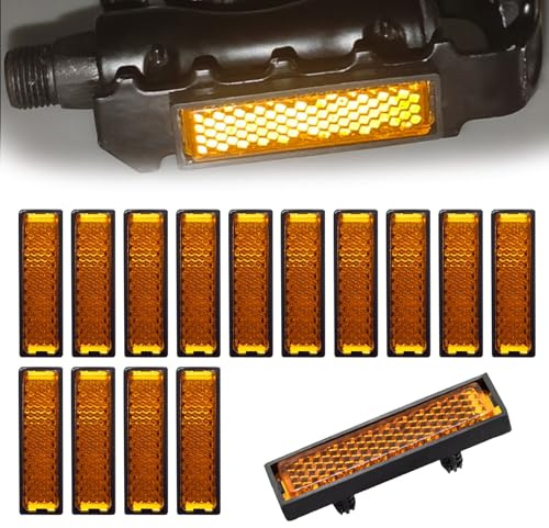 HUPCNF 16 Stück Reflektoren für Fahrrad Pedale,Pedal Reflektor,Rückstrahler Fahrrad,Reflektierendes Blatt Fahrrad,Nacht Sicherheit Warnung Pedal,Reflektoren Fahrrad für Standard-Fahrradpedale