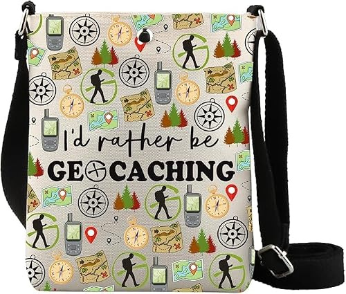 LEVLO Sac à bandoulière pour amateurs de géocaching - Cadeau de chasse au trésor - Cadeau inspiré du géocacheur, Rather Be Ge Cb2, large
