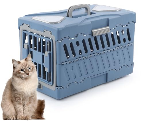 Kattbärare, vikbar andningsbar bärväska | liten kattbärare med handtag – för kattunge valp utomhus flygplan bil resor vandring
