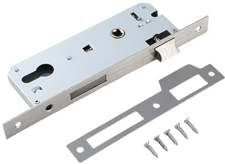 Cubstone - Cerradura de embutir de marco tubular estrecho de 85 mm,Cerradura empotrada de 25 mm Cerradura de puerta de acero para puerta de jardín (85x35mm)