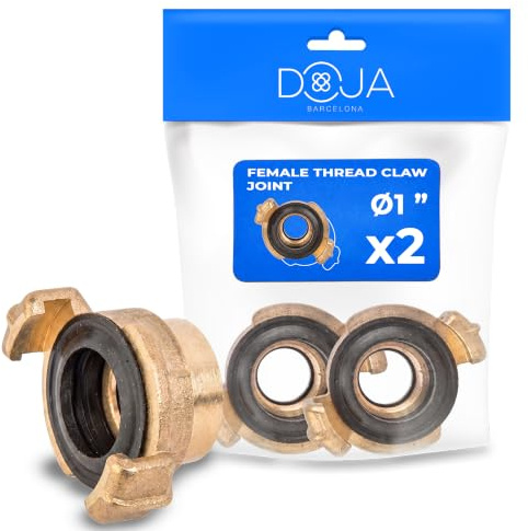 DOJA Barcelona Conector Rapido GEKA Hembra Pack 2-1 - para Manguera Latón Universal, Acople Rápido Jardín para Riego, Sistema Compatible Geka, Empalme Estanco, Resistente Conexión Segura