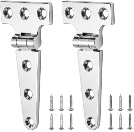 Lot de 2 charnières en T en acier inoxydable 100 x 54 mm pour charges lourdes avec vis, charnières de porte 316 haute performance, charnières épaisses de type T pour bateaux, yachts, armoires