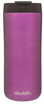 Aladdin Edelstahl-Thermobecher, 0.35 Liter, Lila, Doppelwandig Vakuumisoliert, Auslaufsicher, Spülmaschinenfest, Kaffeebecher Isolierbecher Thermo-Becher