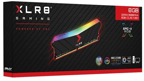 PNY Módulo de Memoria RAM XLR8 Gaming Epic-X RGB™ DDR4 3200MHz 8GB Single Pack