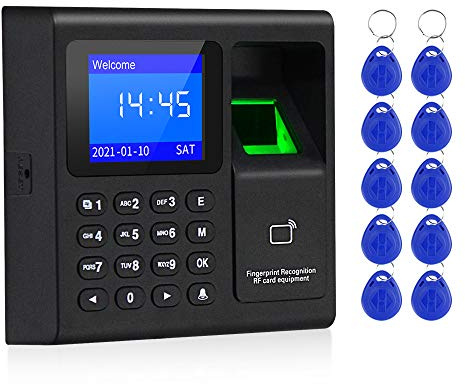 FTSTech 1,8-Zoll-TFT-Fingerabdruck-Zugangskontrollsystem RFID-Karte Passwort Tastaturunterstützung 1000 Benutzer USB-Zeiterfassungsgerät +10 Schlüsselanhänger-Karte