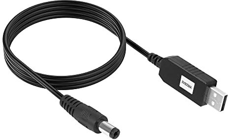 YACSEJAO Cavo convertitore da DC 5 V a DC 9 V USB da 1 m, da USB a CC, 5,5 x 2,1 mm, corrente massima 800 mAh, per altoparlanti router con luce a LED