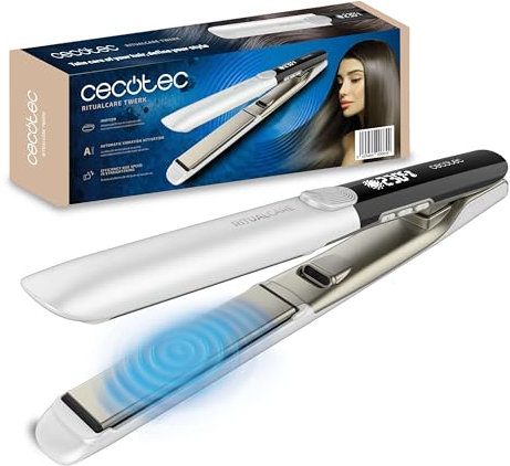 Cecotec Fers à lisser à fil étroit Plancha de cheveux RitualCare Twerk. Plancha avec vibration pour une distribution uniforme, câble 360ºC, température jusqu'à 230ºC, revêtement en kératine.