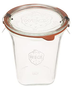 Weck Jars Medium Quadro 747,18.4 fl. Oz,545mL Eco-Friendly Canning Jar,Jars Made of Transparent Glass,Food Storage Containers with Airtight Lids,Made in Germany, Rust-Proof & BPA-Free (Pack of 1)