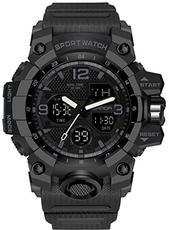 RORIOS Relojes Digital para Hombre Deportivos Relojes de Pulsera con Alarma Reloj Multifuncional Militar para Hombre