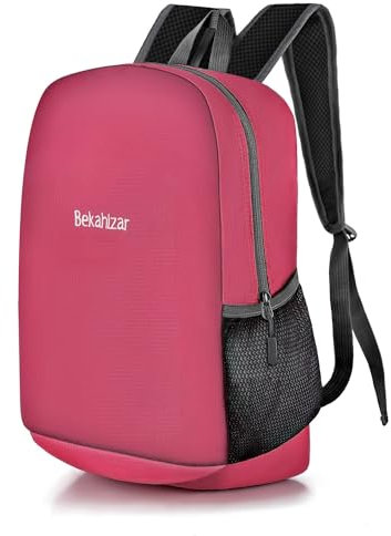 Bekahizar 20L Zaino Leggero ultra Zainetto Impermeabile per uomini, donne, bambini, Hiking, sport, viaggio, arrampicata (rosa)