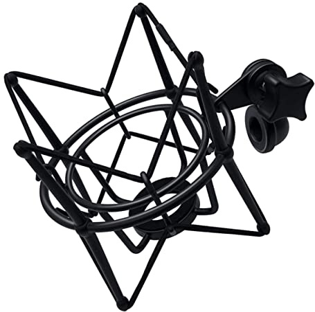 SUPVOX Soporte Metálico Grande Para Micrófono De Condensador, Suspensión Tipo Araña a Prueba De Golpes, Color Negro, Adecuado Para Grabación, Radiodifusión y Estudios Profesionales