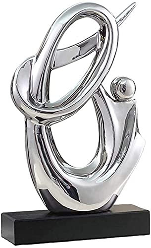 NOVSKI Kunst und Handwerk Sport Skulptur Dekoration, Keramik Handwerk Dekoration Einfachheit im europäischen Stil, kreative abstrakte Skulptur, Silber