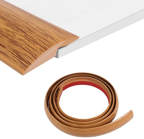 2m×3.5cm Floor Transition Strip,Flooring Threshold Transition Strip,Carpet Door Trim Stripstrips,Self Adhesive for Floor Door Divider Strip Living Rooms, Kitchens and Stairs(Yellow Oak Wood Grain)