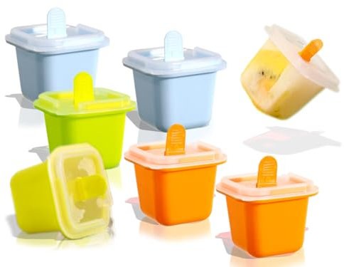 Eisformen - 6 Stück Eisformen Eis am Stiel, Lebensmittelqualität EIS-Pop-Hersteller,Ice Lolly Mold mit Sticks und Tropfschutz