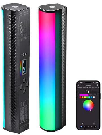 NEEWER RGB ljusstav med APP-kontroll, magnetisk handhållen fotografi videoljuspinne, 2 500 K ~ 8 500 K dimbar CRI95+ fullfärg LED-rörstång med 2 550 mAh batteri, 17 ljusscener för Vlog, TL21C