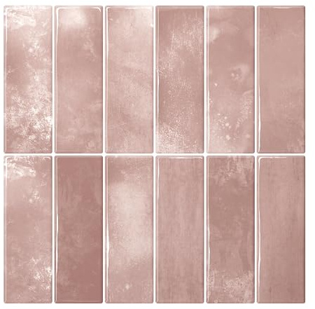 VEELIKE Klebefliesen Küche Rosa Fliesenaufkleber Küchenrückwand Fliesensticker Küchenfliesen Selbstklebende Fliesen Bad Wasserfest Badfliese Badezimmer Fliesen Überkleben 30.5cm×30.5cm 12 Stück