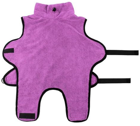 PJDDP Hundebademantel, Super Saugfähig Hundebademantel Für Große Hunde, Weiche Mikrofaser Bademantel Hund Groß, Verstellbarer Kragen Und Taille,Lila,XL