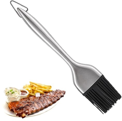 Basting BBQ Baster Brush,Stainless Steel BBQ Grill Basting Brush, Pastry Brush Oil Cooking Brush | Detachable Brush Head for Baking, Cooking, Spreading Oil, Marinade, BBQ Sauce