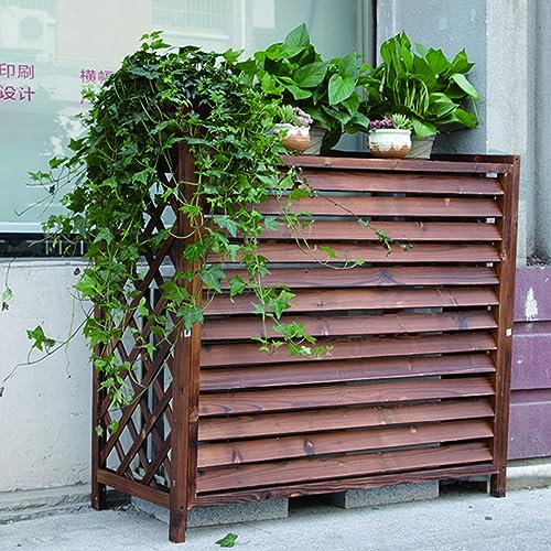 Massivholz-Klimaanlagenabdeckung, Leitplanke, Netz, Mülleimer, Gartendekoration, Regal, Balkon, Pflanzenständer, Klimaanlage, Wärmepumpe, Schutzgitter, Abdeckung