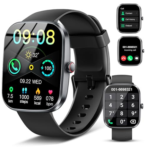 Smart Watch for Men Women, 2025 HD 1.91 Smartwatch with Answer/Make Calls, Heart Rate/Sleep/SpO2 Monitor, 112+ Sports Step Counter, IP68 Waterproof Activity Fitness Trackers for Android iOS Phone