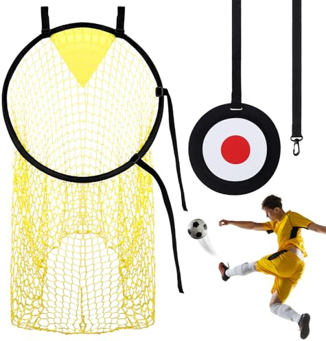 Top Bins Lot de 2 cages de but de football et filet de rebond pour enfant