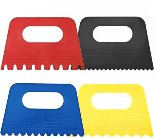 Kit di 4 raschietti per pittura artistica, raschietto in plastica, raschietto per intonaco, strumenti di apprendimento precoce per graffiti fai da te, pittura a olio, giochi di disegno (multicolore)