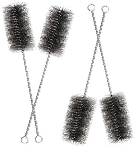 4 cepillos de tubo de horno de 40 mm para esquinas difíciles, cepillo de chimenea, cepillo universal pequeño limpiador de chimenea, deshuesador para cepillo de alambre, escoba de alambre de acero para