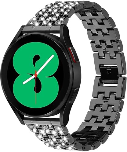 V-MORO Damen Schmuck Armband für Samsung Galaxy Watch 7/6/5/4/FE 40mm 44mm | Elegantes Strass-Design, Edelstahl Metall Ersatzarmband kompatibel mit Watch 6&4 Classic, Watch5 Pro, Active2 & Watch3 41mm