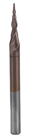 Fraises à cône en acier au tungstène, excellente élimination des copeaux, finition de Surface élevée, fraise pour l'artisanat du bois pour la gravure CNC (R0,25*15*D4*50)