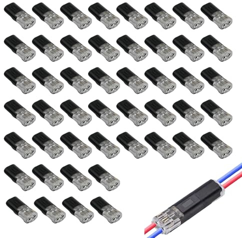48 connettori per auto a 2 poli, connettori per cavi, connettori impermeabili, 18 – 22 AWG, connettori a giunzione rapida, morsettiere elettriche, cavi e connettori per auto