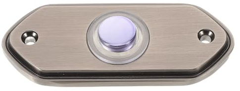 FUTUREORYY Pulsante per Campanello Esagonale in Metallo Vintage con Corpo in Ottone, Interruttore a Pulsante Sostitutivo Cablato per Porta di Ingresso, Ufficio e Negozio, Resistente