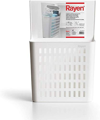 Rayen Multiusos para Puertas de armarios | Colgador Multifuncional | No Requiere instalación | 36 x 24 x 10 cm, Polipropileno, Blanco, Medida :36x24x10 cm
